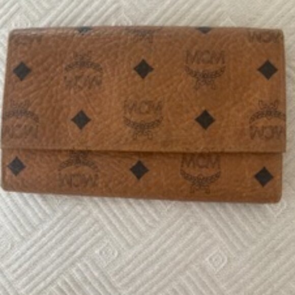 MCM Handbags - MCM Visetos Leather Wallet Printed gold tone hardware logo lining snap closure